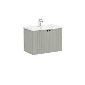 Vitra Root Groove 69295 Lavabo Dolabı, Kapaklı,  Mat Retro Yeşil, 80 Cm