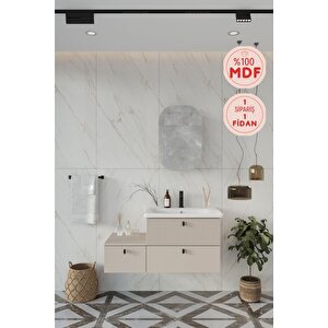Nil 100 Cm %100 Mdf Lavabolu Banyo Dolabı + Ayna