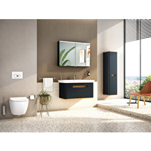 Vitra Sento 60862 Boy Dolabı, Mat Antrasit, 40 Cm