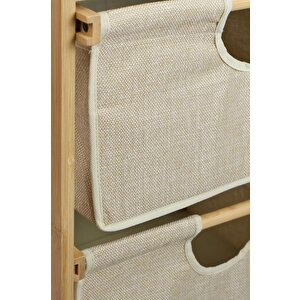 Digithome Bambu 1 Raflı 3 Çekmeceli Banyo Düzenleyici Çekmeceli Dolap Komodin Db-0039