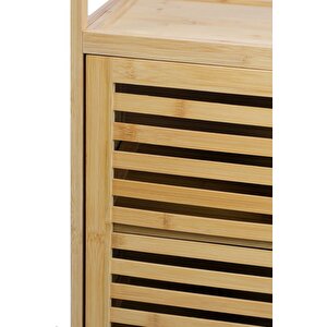 Digithome Bambu Çift Kapaklı 2 Raflı Banyo Düzenleyici Organizer Yatay Dolap Db-0038
