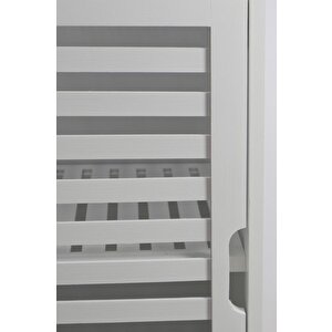 Digithome Bambu Beyaz Lake 1 Kapaklı 2 Raflı Banyo Düzenleyici Organizer Dik Dolap Db-0044