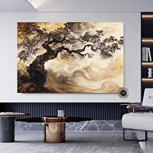 Vintage Yaşam Ağacı Kanvas; Soyut Ağaç 30x40 cm