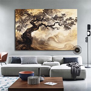 Vintage Yaşam Ağacı Kanvas; Soyut Ağaç