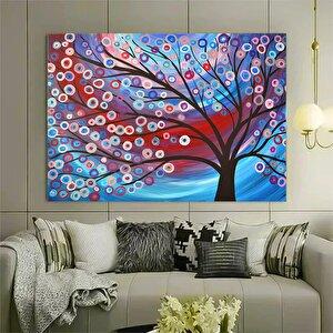 Yağlıboya Renkli Ağaç Kanvas Tablosu 60x90 cm