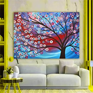 Yağlıboya Renkli Ağaç Kanvas Tablosu 150x250 cm