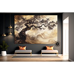 Vintage Yaşam Ağacı Kanvas; Soyut Ağaç 20x30 cm