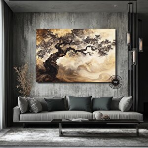 Vintage Yaşam Ağacı Kanvas; Soyut Ağaç 20x30 cm