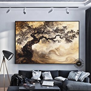 Vintage Yaşam Ağacı Kanvas; Soyut Ağaç