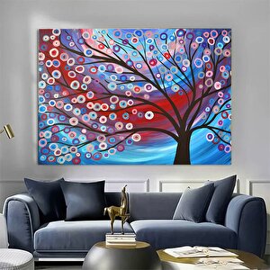 Yağlıboya Renkli Ağaç Kanvas Tablosu 120x180 cm