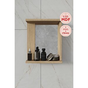 Menekşe Aynalı %100 Mdf Duvar Rafı