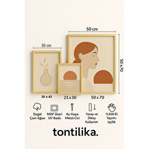 Minimalist Gün Batımı 1. Kalite Ahşap Çerçeveli Dekoratif Tablo – Tekli