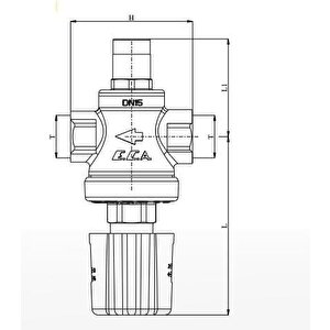 Eca 1/2" Su Basınç Düşürücü Valf Volan Ayarlı (i̇ç Vida X İç Vida) 602111099