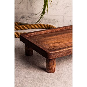 Servy - Ahşap Dikdörtgen Sunumluk Yükseltici Organizer Düzenleyici