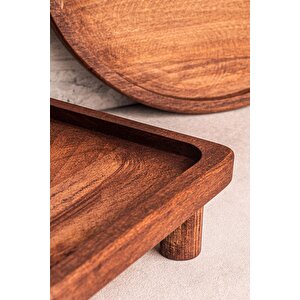 Servy - Ahşap Dikdörtgen Sunumluk Yükseltici Organizer Düzenleyici