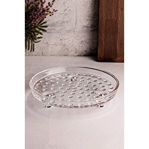 Vitria - Cam Ayaklı Yuvarlak Kek Ve Pasta Sunumluk Kek Kurabiye Pasta Tabağı
