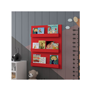 Çocuk Odası Raf / Kitaplık Çr-02 Kırmızı