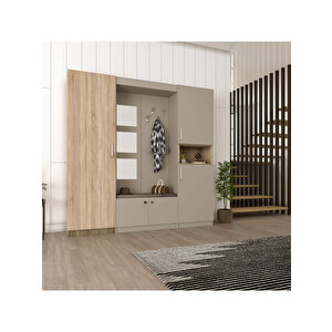 Vestiyer & Portmanto V-04 (210cm) Sonomo Gri