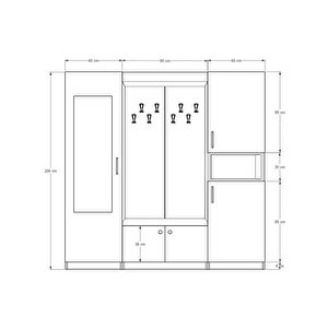 Vestiyer & Portmanto V-06 (210cm) Afrika Ceviz