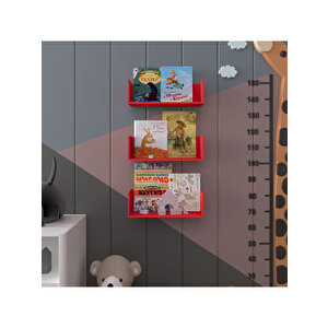 Çocuk Odası Raf / Kitaplık Çr-03 Kırmızı