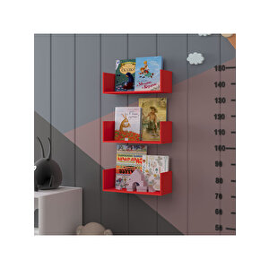 Çocuk Odası Raf / Kitaplık Çr-03 Kırmızı