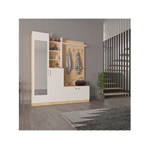 Vestiyer & Portmanto V-03 (180cm) Beyaz-Safirmeşe