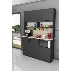 %100 Mdflam Kahve Köşesi Çok Amaçlı Mutfak Dolabı Kahve03