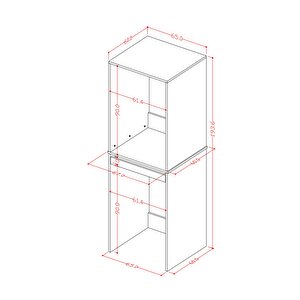 Asra Trend %100 Mdf Çekmeceli Banyo Dolabı Çamaşır Makinesi+kurutma Makinesi Dolabı Bd-05