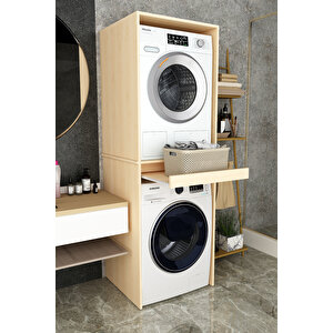 Asra Trend %100 Mdf Çekmeceli Banyo Dolabı Çamaşır Makinesi+kurutma Makinesi Dolabı Bd-05