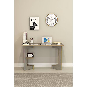 Asra Trend %100 Mdflam Raflı Çalışma Masası Bilgisayar Ofis Ders Masası Çm-02 Retro Gri