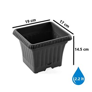 So-ob00 Dekoratif Ova Balkon Saksı 2.2 Lt Antrasit 6 Adet