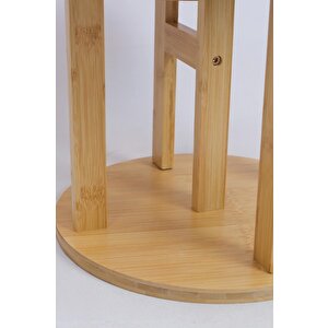 Digithome Bambu Yuvarlak Form 5 Raflı Saksılık Saksı Standı Çiçeklik Organizer Db-0036