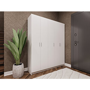 %100 Mdflam Vestiyer & Portmanto V-09 (150cm) Beyaz