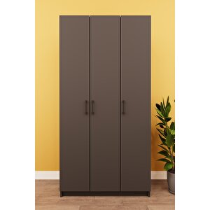 Asra Trend MDF Vestiyer & Portmanto & Ayakkabılık - 90x180x33cm, Askılı, Çok Raflı, Kapaklı V-07 Koyu Gri