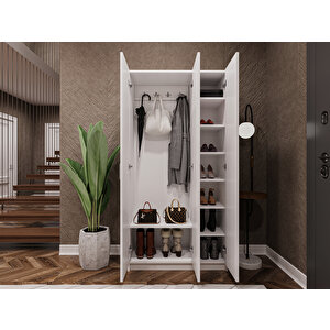 %100 Mdflam Vestiyer & Portmanto V-07 (90cm) Beyaz