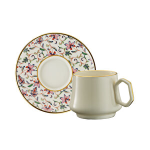 Sandro Moreno 1453 Desen Yağmuru Geometrik Gold 12 Parça 6 Kişilik Kahve Fincan Takımı 90 Ml