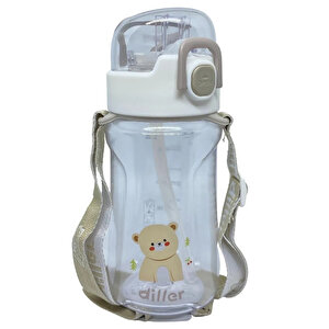 Tritan Pipetli Çocuk Matara Beyaz 550 Ml
