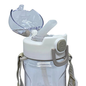 Tritan Pipetli Çocuk Matara Beyaz 550 Ml