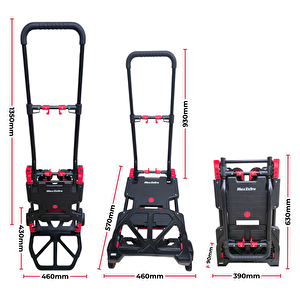 Max Extra Fw90tp 66/136kg 2'si 1 Arada Katlanır Paket Taşıma Arabası