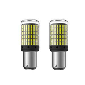 Dekoratif Led Ampul Çift Duy Beyaz 144led  1157  Bay15d 21w / Laam973-1