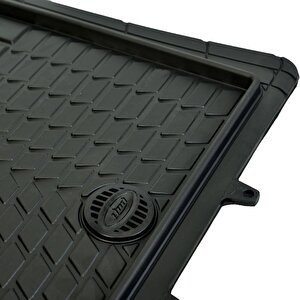 Pufi Kauçuk Paspas Universal Racing Havuzlu Siyah / Tepay510-s