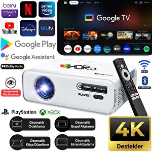 Vankyo Aurzen D1g Android Google Tv 4k Destekli Projeksiyon Cihazı +hdr10+auto Focus+auto Keystone+6g Wifi+6.1bt+dolby Ses Sistemi