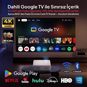 Vankyo Aurzen D1g Android Google Tv 4k Destekli Projeksiyon Cihazı +hdr10+auto Focus+auto Keystone+6g Wifi+6.1bt+dolby Ses Sistemi