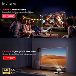 Vankyo Aurzen D1g Android Google Tv 4k Destekli Projeksiyon Cihazı +hdr10+auto Focus+auto Keystone+6g Wifi+6.1bt+dolby Ses Sistemi