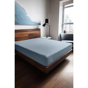 | Mix & Match | Plain | %100 Pamuklu Ranforce 160 X 200 Çift Kişilik Çarşaf 5026 Mavi