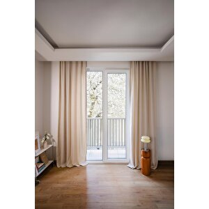 Olea | 140x270 Cm (2 Adet) Fon Perde Ekru