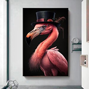 Pembe Flamingo Duvar Sanatı; Hazır Asmaya 50x70 cm