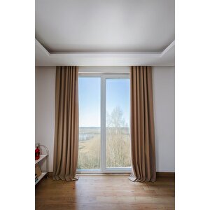 Olea | 140x270 Cm (2 Adet) Fon Perde 1060 Bej