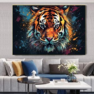 Soyut Graffiti Kaplan Tablosu, Modern Hayvan Sokak Sanatı, Renkli Kanvas Posteri, Yaşam Alanı Dekoru