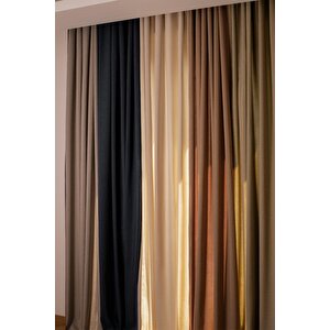 Olea | 140x270 Cm (2 Adet) Fon Perde İndigo